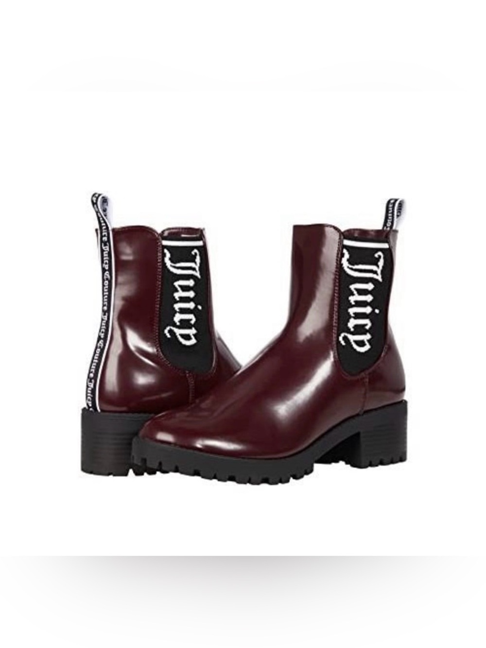 Juicy Couture Women's Burgundy / Wine Patent Chelsea Booties *NWT!*
